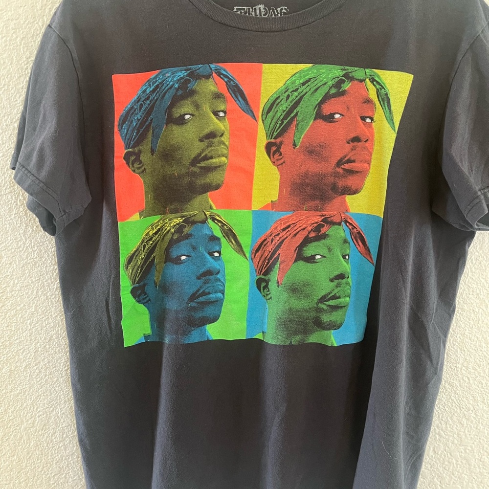 Tupac Pop Art Graphic Tee - Black